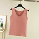 thumbnail image 4 of Minnieouse Ropa interior térmica para mujer, chaleco, Otoño Invierno, hogar, escuela, exterior, capa básica, cuerpo delgado, Tops cálidos, ropa interior Camisetas sin mangas Rosado Minnieouse AP013513-10, 4 of 6