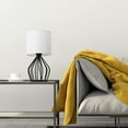 thumbnail image 6 of 2 Pack Boho Style Table Lamps w/ Black Metal Cage Base Bedside Lamp for Den Dorm, 6 of 9