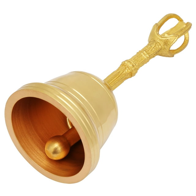 Popular Pure Brass, Bell Feng Shui Copper Handbell Hand Buddhist Taoist Instrument 4.5 Inch Rattle