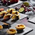 thumbnail image 3 of MALACASA, Series Sweet.time, 14.5" Tall 3 Tier Square Stone Cake Stand 6"&8"&10" Natural Slate Serving Set with Silver Carry Handle, 3 of 7