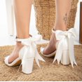thumbnail image 4 of Noelle - Sandalias de boda color marfil con lazo crema 24.5 CM, 4 of 6