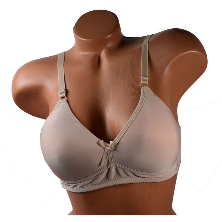Women Bras 6 pack of Basic No Wire Free Wireless Bra B cup C cup Size 38B  (S6319)