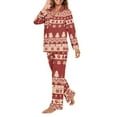 thumbnail image 3 of FOR U DESIGNS Christmas Tree Button Down Nightwear for Women 2 Piece Button Up Pajamas for Women Long Sleeve Sleepwear V-neck and Tops for Women Size S Nightwear Pjs, 3 of 7