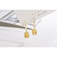 thumbnail image 2 of Aretes Largos de Cristal Amarillo Murano Ovalados para Mujer, Chapados en Plata 925 con Gancho de Oreja de Oro de 18K, 2 of 5