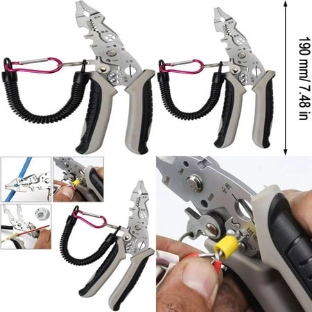 

Professional Multifunctional Self Adjusting Wire Stripper Cutter with Elbow for Electrical Cable Crimping - High Quality Wire Stripping Tool Cable Plier