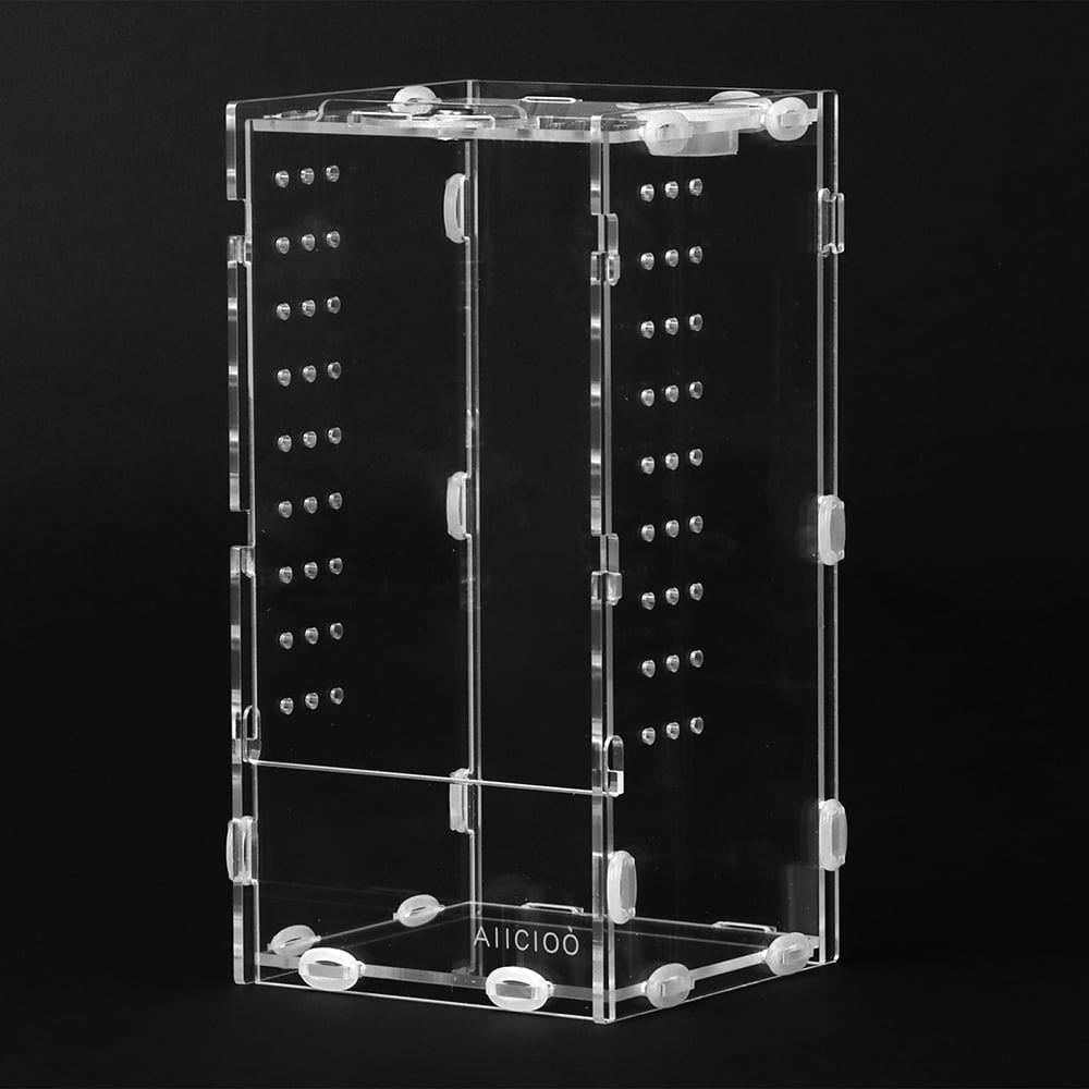 AIICIOO reptile Feeding Box, 8"*4"*4" Acrylic Reptile Enclosure