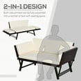 thumbnail image 4 of Outsunny Wicker Patio Furniture with Cushion, Outdoor PE Rattan Furniture Convertible Sofa Bed with Adjustable Armchair, Chaise Lounge Loveseat, for Deck, Backyard, Brown, 4 of 9