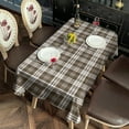 thumbnail image 2 of Brown and White Checkerboard Checkered Rectangle Tablecloth 60"x102",Waterproof Polyester Rectangle Table Cloth, Wipeable Spillproof Polyester Tablecloth for Dining, Camping, Indoor and Outdoor, 2 of 5