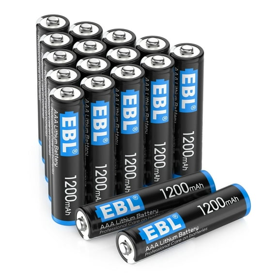 EBL AAA Lithium Batteries, 16 Pack 1.5 Volts Non-Rechargeable Battery for Flashlight, Smart Door, High-Tech Devices