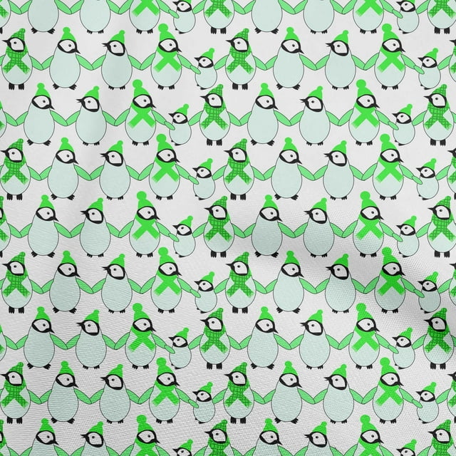 oneOone Georgette Viscose Light Green Fabric Kawai Craft Projects Decor Fabric Printed By The Yard 42 Inch Wide-DN