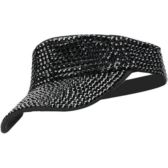1Pc Shiny Rhinestones Sport Sun Visor Adjustable Summer Cap Visor Caps for Women Men
