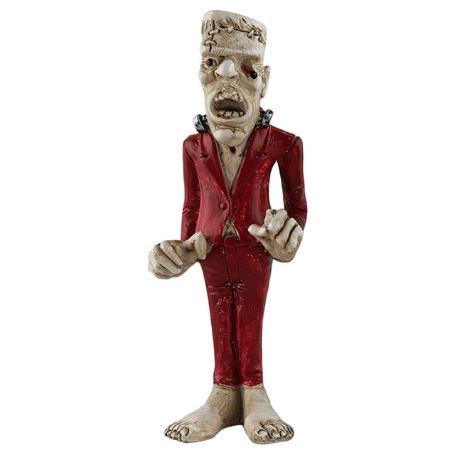 Figura de Monstruo de Resina con Chaqueta Cosida para Halloween | Textura Cosida con Detalles Espeluznantes | Decoración para Fiesta de Halloween | Accesorio para Casa Embrujada | Coleccionable de Te