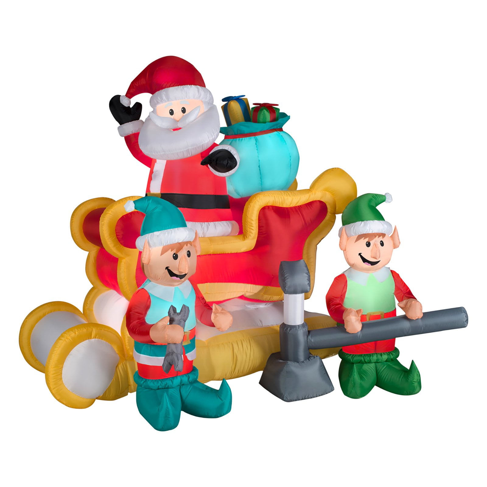 Gemmy Airblown Animated Santa With Sleigh Inflatable Walmart Com