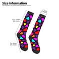 thumbnail image 4 of Vsdgher Colorful Hearts Print Thigh High Socks Extra Long Stretchy Sock Women Over Knee High Opaque Stocking Daily Wear, 4 of 5
