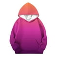 thumbnail image 4 of BFHHYA Tween Girls' Gradient Color Hoodie Kids Raglan Sleeve Casual Loose Sweatshirt Long Sleeve Pullover with Pockets (5-15 Years), 4 of 5