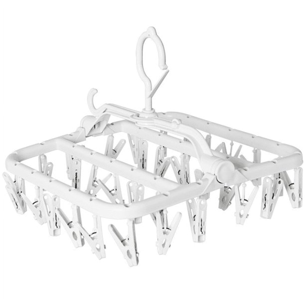 Foldable Sock Drying Rack Rotating Hook Laundry Drying Hanger, Portable