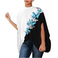 thumbnail image 2 of Usmixi Womens Tops Dressy Casual Fashion Batwing Sleeve Loose Fit Lightweight Comfy Pullover Shirts Summer Elbow-Length Crewneck Tops Solid Blouse White XXL, 2 of 6