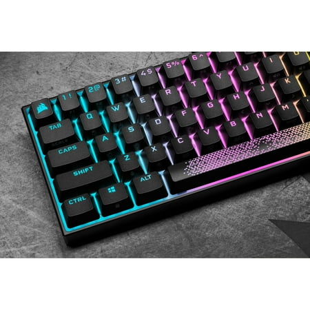 CORSAIR - K65 RGB Mini Wired 60% Mechanical Cherry MX SPEED Linear Switch Gaming Keyboard with PBT Double-Shot Keycaps - Black