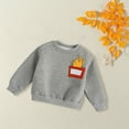 thumbnail image 4 of Mercatoo Toddler Baby Girl Boy French Fries Print Crewneck Sweatshirt Pullover Tops Cute Fall Winter Long Sleeve Clothes, 4 of 6