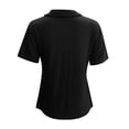 thumbnail image 4 of SNKSDGM Women's Plus Casual Easter Shirt Graphic Tees for Women Trendy Vintage Women's T Shirt Solid Button up Short Sleeved T Shirt T Shirts for Women Plus Size, 4 of 5