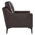 thumbnail image 2 of Modway Corland Modern Style Leather and Metal Armchair in Brown, 2 of 7