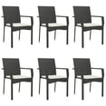 thumbnail image 2 of vidaXL 7 Piece Garden Dining Set with Cushions Black Poly Rattan, 2 of 5