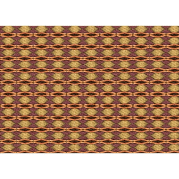 Ahgly Company Indoor Rectangle Patterned Carrot Orange Area Rugs, 5' x 8'