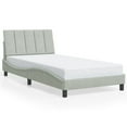 thumbnail image 3 of vidaXL Bed Frame with Headboard Mattress Foundation Bedroom Furniture Velvet, 3 of 10