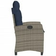 thumbnail image 3 of vidaXL Reclining Garden Chair with Cushions Grey Poly Rattan, 3 of 5