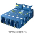 thumbnail image 3 of Linnome Ruffled Bed Skirt with Pillowcases 3 Piece Set Elastic Bed Sheet Bed Cover for Bedroom Decor Machine Washable, 3 of 9