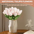 thumbnail image 4 of 30Pcs Artificial Tulips Flowers Real Touch Tulips Fake PU Bouquet Latex Flower White (Light Pink), 4 of 6
