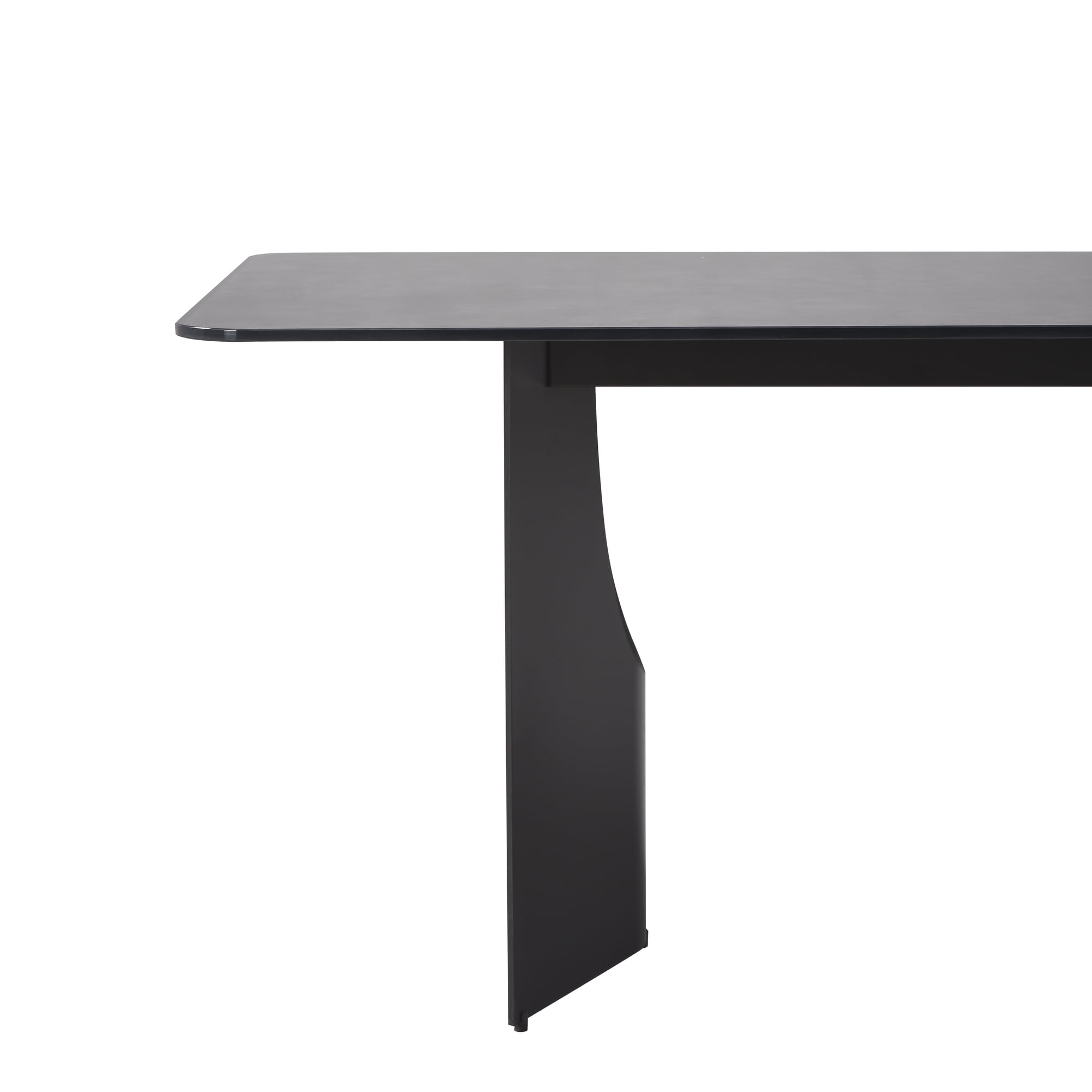 Zoey Modern Contemporary 79 in. Rectangular Dining Table with Gray Tempered Glass Table Top - Seats up to 6
