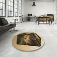 thumbnail image 4 of Ahgly Company Machine Washable Indoor Round Transitional Brown Sand Brown Area Rugs, 4' Round, 4 of 7