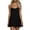 Black, variant on Qiopertar Linen Mini Dress for Women Solid Color Casual Ruffle Hem A-Line Short Skirt Dress, Navy XXL