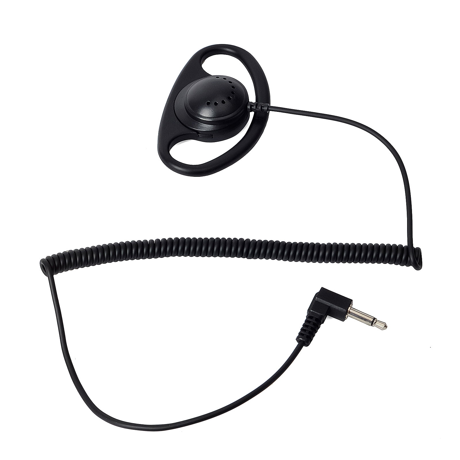 HYS D Shape 3.5mm Earhook Listen Only Earpiece for Walkie Talkies & 2-Way Radios