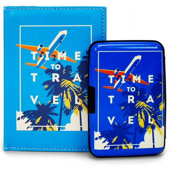 Miami Carryon Rfid Protected Wallet And Passport Cover Set (Time To Travel)