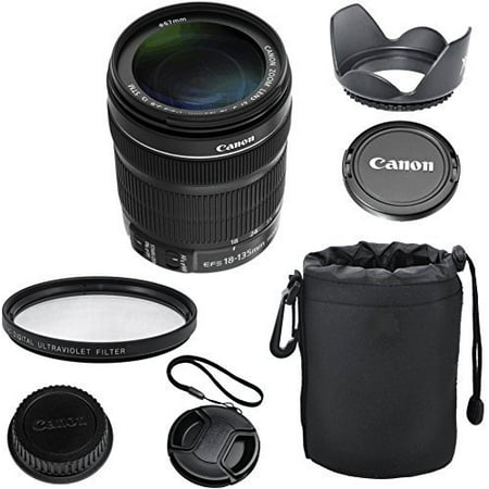 Canon EF-S 18-135mm f/3.5-5.6 IS STM Celltime Deluxe Zoom Lens Kit for Canon EOS 7D, 60D, EOS Rebel SL1, T1i, T2i, T3, T3i, T4i, T5i, XS, XSi, XT, XTi Digital SLR Cameras (White