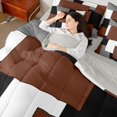 thumbnail image 5 of Manfei Earthy Geometric Full Size Bedding Sets, Abstract Plaid Full Size Bed in a Bag, Black White Brown Gray, Gray Reversible 7 Pieces, 5 of 6