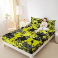 thumbnail image 4 of Feelyou Pixelate Miner Teens Bed Sheets, Retro Yellow Camouflage King Sheets, 4pcs, 4 of 7