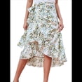 thumbnail image 3 of Falda Midi con Abertura y Volantes en el Bajo, con Nudo y Estampado Floral Bohemio para Mujer Flores L, 3 of 10