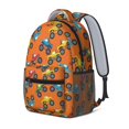 thumbnail image 2 of Monster Cartoon Truck Orange Pattern Backpack for School, Cute School Bag with Adjustable Shoulder Straps and Padded Back, 15.3"x11"x6.7", 2 of 5