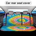 thumbnail image 5 of Colorful Swirls Tie-dye Printed Universal Back Bench Car Seat Cover Pack of 2 Rear Seat Covers for for Most Cars,Trucks,SUVs Or Van, 5 of 6