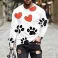 thumbnail image 1 of Ceisia Men's Colorful Glitter Paw Print T-Shirt | Slim Long-Sleeve Crewneck Casual Top Gift, 1 of 5
