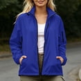 thumbnail image 2 of Lmueinov 2026 Women's Stand Collar Zip Up Windproof Jacket, Elastic Cuff Lightweight Windbreaker with Pockets Casual Outdoor Coat S-XXL, 2 of 7