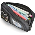 thumbnail image 4 of Estuche de gran capacidad con diseño de gato adorable, bolsa para lápices, papelería, bolígrafos para adolescentes, niñas y niños, con pegatinas mágicas e insignias decorativas, amarillo, 4 of 7