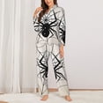 thumbnail image 6 of Rateoe Spiders On The Web 1 Pattern Womens Pajamas Set Long Sleeve Sleepwear Button Down Nightwear Soft Cotton Pj Lounge Sets, 6 of 9