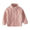 thumbnail image 5 of XUNKUSGA Girls Fleece Jacket 1-11 Years Full-Zip Mock Jacket Lightweight Stand Collar Long Sleeve Girls Winter Coat with Pockets Soft Warm Girls Winter Jacket, 5 of 9