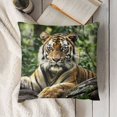thumbnail image 3 of Decorative Throw Pillow Covers - Bengal Tiger in Forest Square Cushion Case Soft Pillowcase Pillow Sham Protector for Bed Sofa Couch Home Decor, 3 of 5