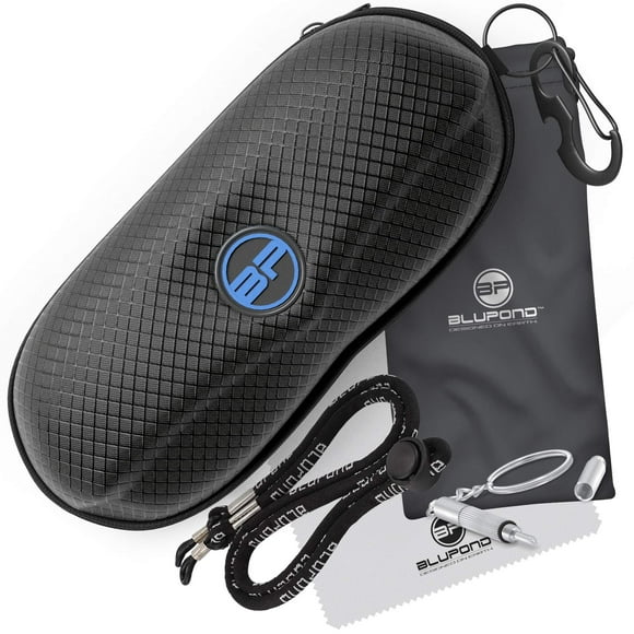 Funda para gafas de sol BLUPOND, carcasa semirrígida de EVA con gancho y clip