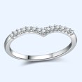 thumbnail image 2 of Womens V Shaped Diamond Ring Wishing Bone Design Dainty Stackable Promise Jewelry Gift Durable Metal For Casual, 2 of 5